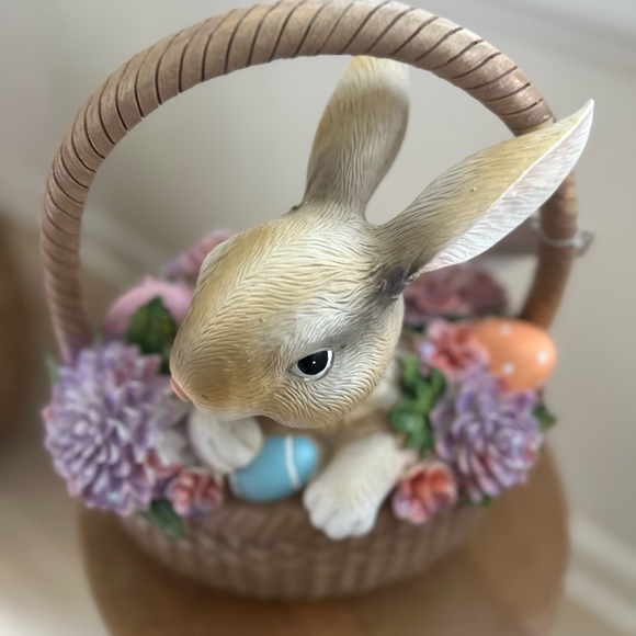 Martha Stewart Easter spring bunny basket ceramic table top decoration - Picture 11 of 12